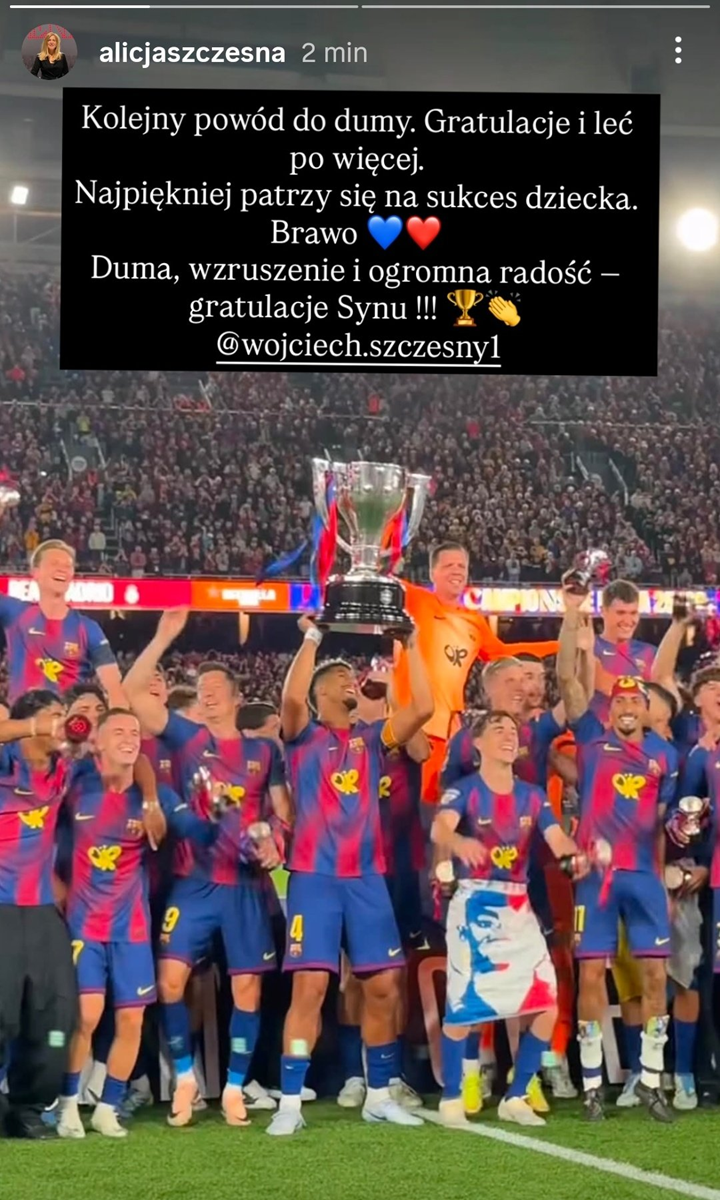 STORIES mamy Wojciecha Szczęsnego po mistrzostwie Barcelony! <3